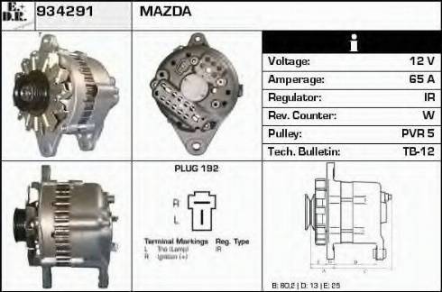 EDR 934291 - Alternator www.autospares.lv