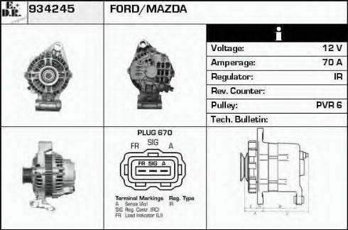 EDR 934245 - Генератор www.autospares.lv