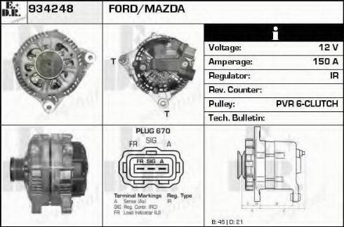 EDR 934248 - Alternator www.autospares.lv