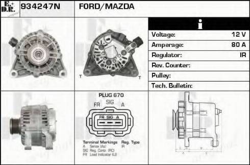 EDR 934247N - Генератор www.autospares.lv