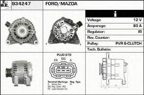 EDR 934247 - Alternator www.autospares.lv