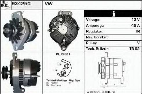 EDR 934250 - Ģenerators www.autospares.lv