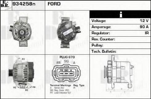 EDR 934258N - Ģenerators www.autospares.lv