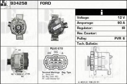 EDR 934258 - Ģenerators www.autospares.lv