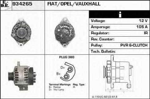 EDR 934265 - Генератор www.autospares.lv