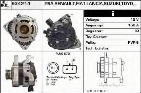 EDR 934214 - Alternator www.autospares.lv