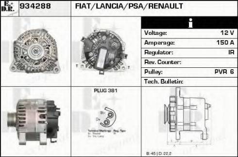 EDR 934288 - Ģenerators www.autospares.lv