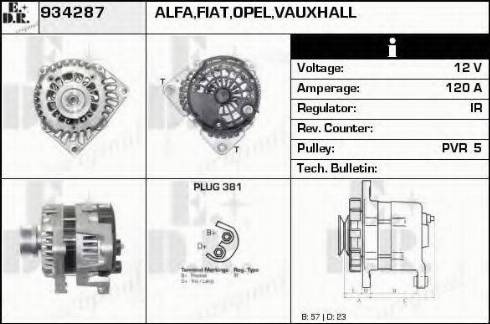 EDR 934287 - Alternator www.autospares.lv