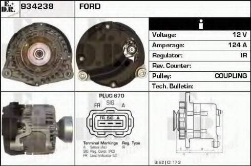 EDR 934238 - Alternator www.autospares.lv