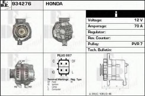 EDR 934276 - Ģenerators www.autospares.lv