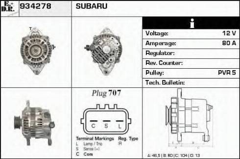 EDR 934278 - Ģenerators www.autospares.lv