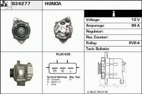 EDR 934277 - Alternator www.autospares.lv