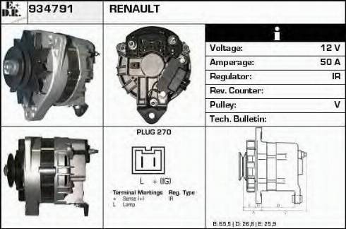 EDR 934791 - Alternator www.autospares.lv