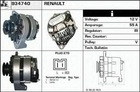 EDR 934740 - Генератор www.autospares.lv