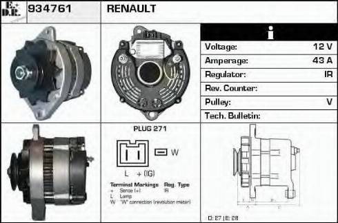 EDR 934761 - Ģenerators www.autospares.lv