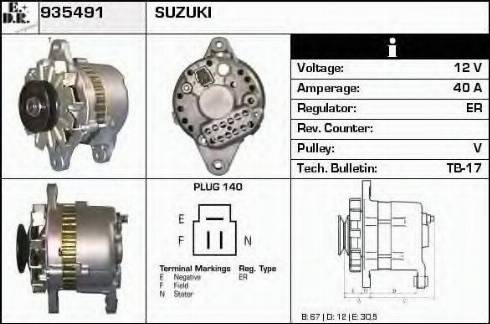 EDR 935491 - Генератор www.autospares.lv