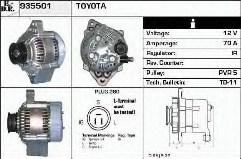 EDR 935501 - Alternator www.autospares.lv