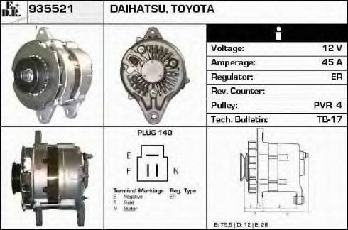 EDR 935521 - Alternator www.autospares.lv