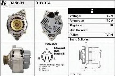 EDR 935601 - Alternator www.autospares.lv