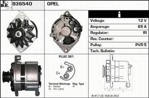 EDR 936540 - Генератор www.autospares.lv