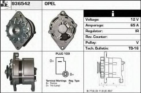 EDR 936542 - Ģenerators www.autospares.lv