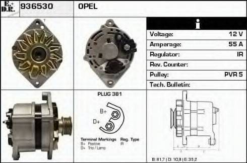 EDR 936530 - Генератор www.autospares.lv