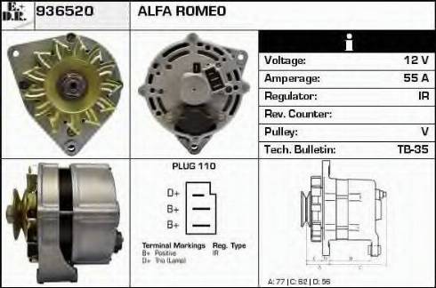 EDR 936520 - Генератор www.autospares.lv