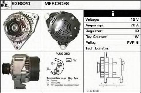 EDR 936820 - Генератор www.autospares.lv