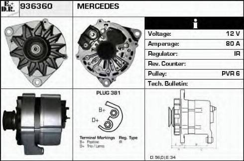 EDR 936360 - Генератор www.autospares.lv