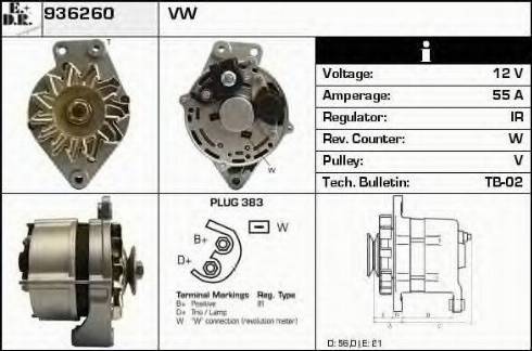 EDR 936260 - Alternator www.autospares.lv