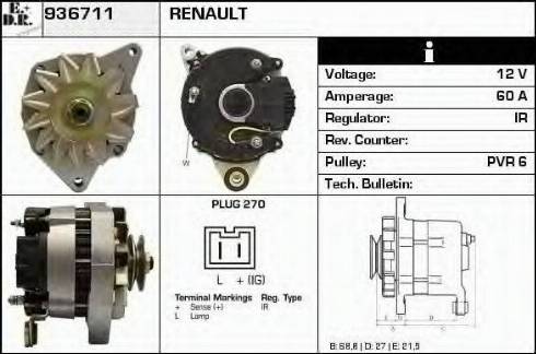 EDR 936711 - Alternator www.autospares.lv