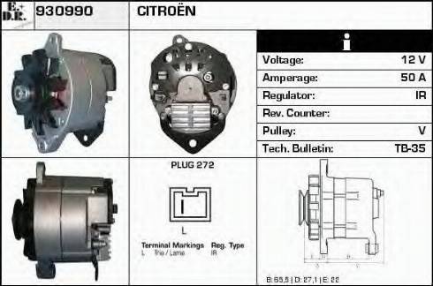 EDR 930990 - Генератор www.autospares.lv