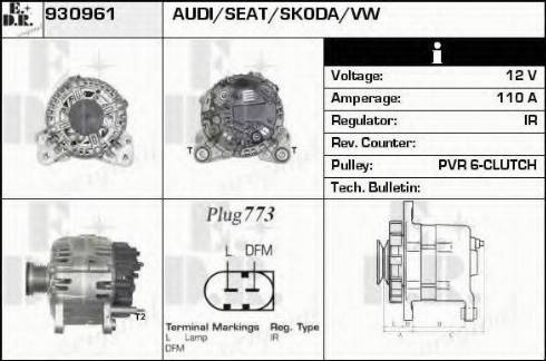 EDR 930961 - Ģenerators www.autospares.lv