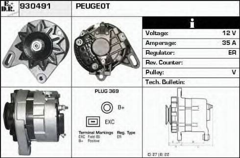 EDR 930491 - Alternator www.autospares.lv