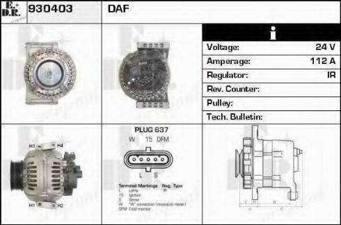 EDR 930403 - Генератор www.autospares.lv