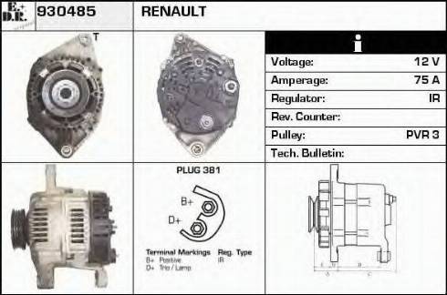 EDR 930485 - Генератор www.autospares.lv