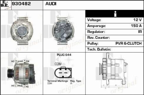 EDR 930482 - Генератор www.autospares.lv