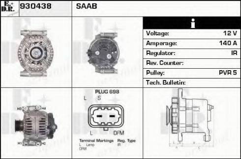 EDR 930438 - Генератор www.autospares.lv