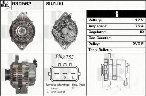 EDR 930562 - Alternator www.autospares.lv