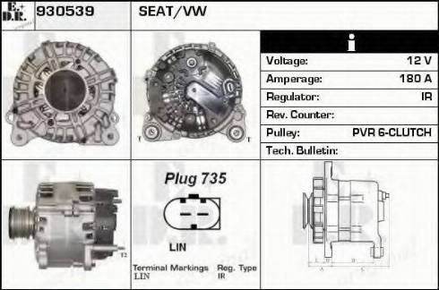 EDR 930539 - Alternator www.autospares.lv