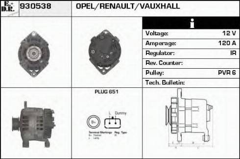 EDR 930538 - Alternator www.autospares.lv