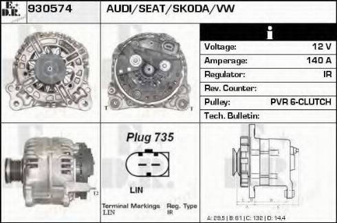 EDR 930574 - Ģenerators www.autospares.lv