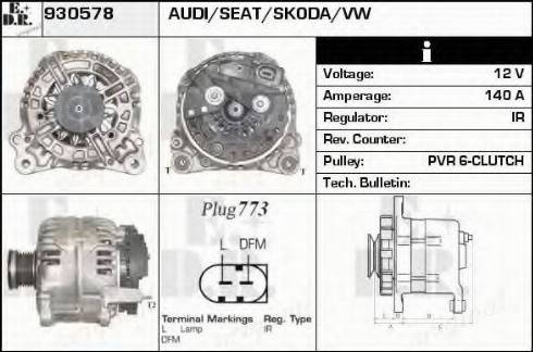 EDR 930578 - Генератор www.autospares.lv