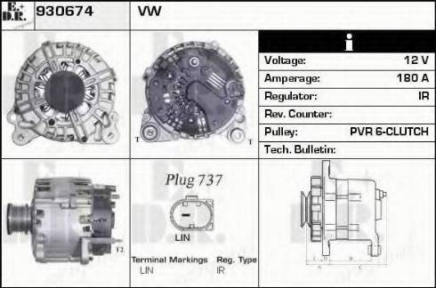 EDR 930674 - Alternator www.autospares.lv