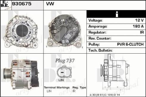 EDR 930675 - Генератор www.autospares.lv