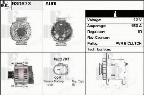 EDR 930673 - Alternator www.autospares.lv