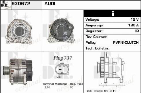 EDR 930672 - Генератор www.autospares.lv