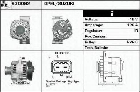 EDR 930092 - Генератор www.autospares.lv