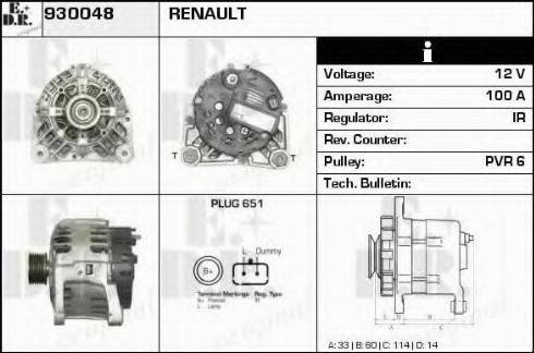 EDR 930048 - Alternator www.autospares.lv