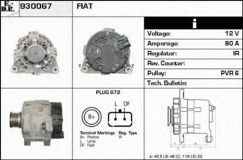 EDR 930067 - Генератор www.autospares.lv